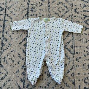 Kissy Kissy White and Green Footies One Piece